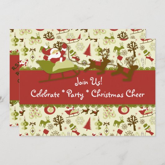 Uitnodiging kerstkerstmis (Voorkant / Achterkant)