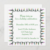 Uitnodiging kerstlampgrens (Voorkant / Achterkant)