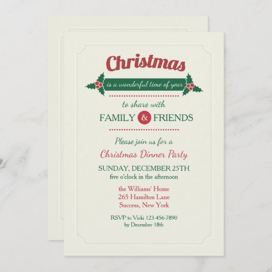 Uitnodiging kerstmis (Voorkant / Achterkant)