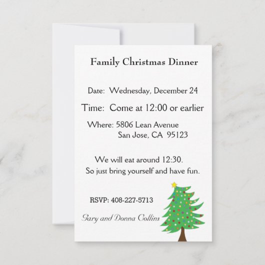 Uitnodiging kerstmis (Achterkant)