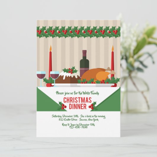 Uitnodiging kerstmis (Staand voorkant)