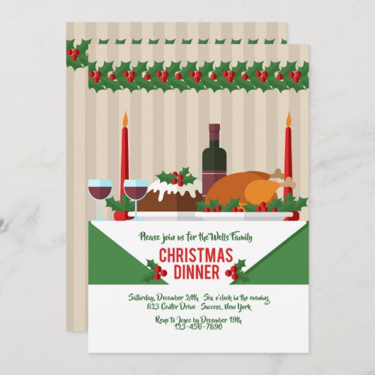 Uitnodiging kerstmis (Voorkant / Achterkant)