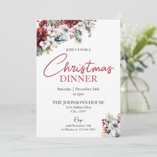 Uitnodiging kerstmis (Staand voorkant)