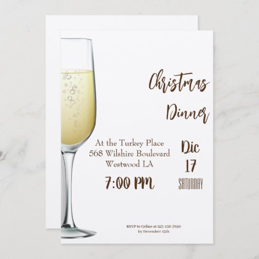 Uitnodiging kerstmis (Voorkant / Achterkant)