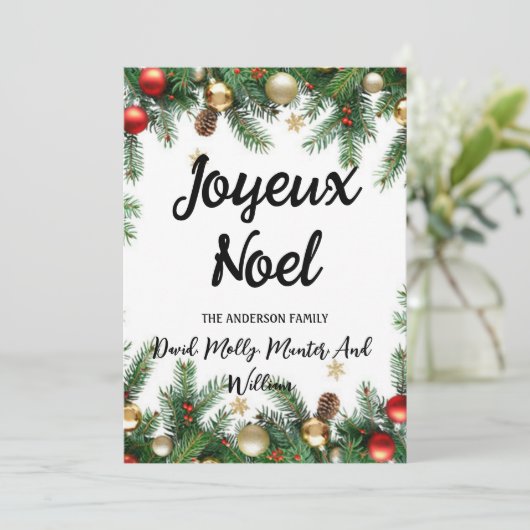 Uitnodiging Kerstmis prachtig uniek (Staand voorkant)