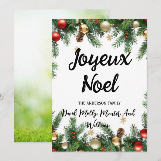 Uitnodiging Kerstmis prachtig uniek (Voorkant / Achterkant)