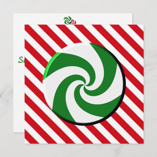 Uitnodiging - Kerstmis Snoep l (Voorkant / Achterkant)