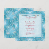 Uitnodiging kerstmis Snowflakes (Voorkant / Achterkant)