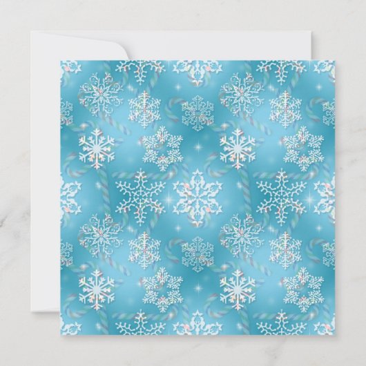 Uitnodiging kerstmis Snowflakes (Achterkant)