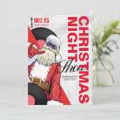 Uitnodiging kerstnacht Show Music Party (Staand voorkant)