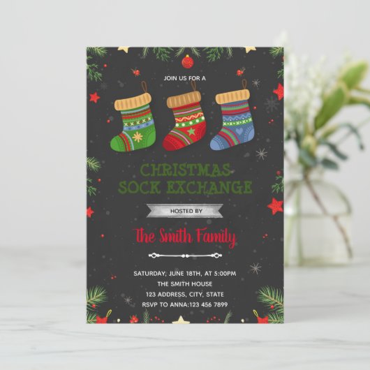 Uitnodiging kerstsokbeurs (Staand voorkant)