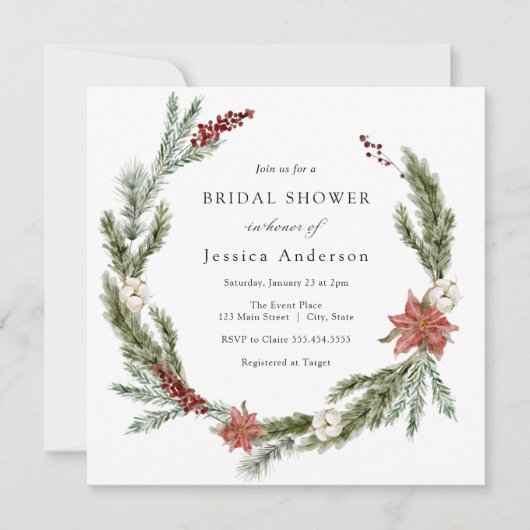 Uitnodiging kerstwinterbridal (Voorkant)