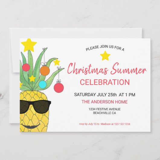 Uitnodiging kerstzomeranananappel (Voorkant)