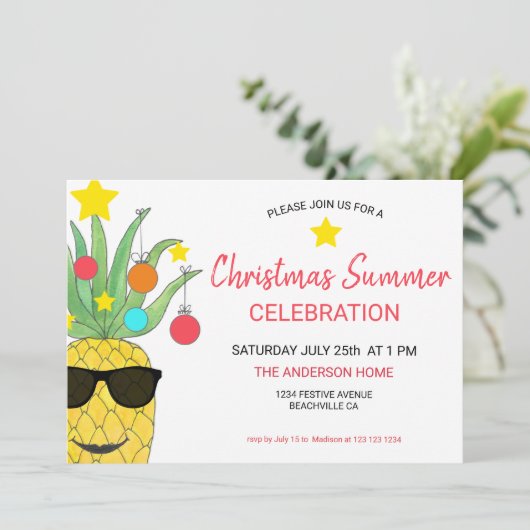 Uitnodiging kerstzomeranananappel (Staand voorkant)