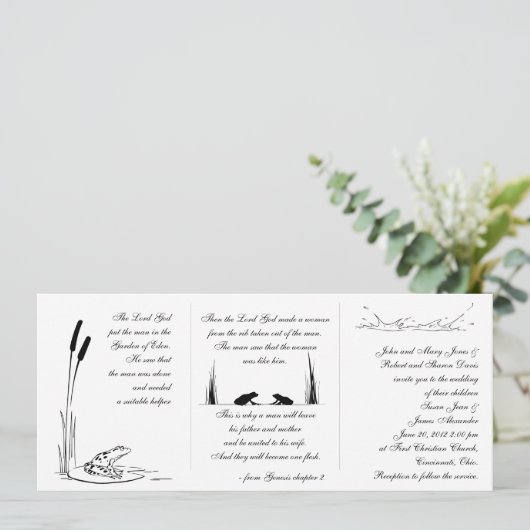 Uitnodiging kikkerbruiloft - Religie (Staand voorkant)