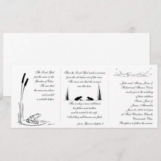 Uitnodiging kikkerbruiloft - Religie (Voorkant / Achterkant)