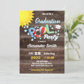 Uitnodiging Kinder Afstuderen Pool Party (Staand voorkant)