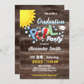 Uitnodiging Kinder Afstuderen Pool Party (Voorkant / Achterkant)