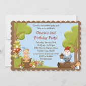 Uitnodiging Kinder Gnome Birthday (Voorkant)