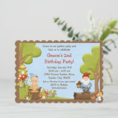 Uitnodiging Kinder Gnome Birthday (Staand voorkant)