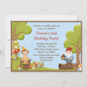 Uitnodiging Kinder Gnome Birthday (Voorkant)