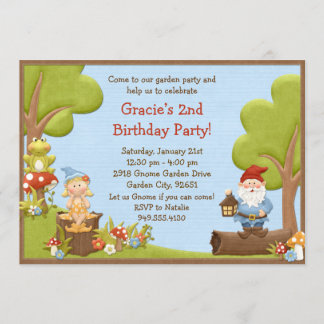 Uitnodiging Kinder Gnome Birthday