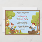 Uitnodiging Kinder Gnome Birthday (Voorkant)