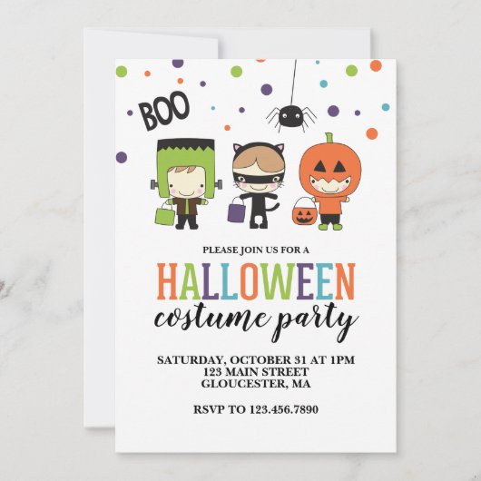 Uitnodiging Kinder Halloween Costume Party (Voorkant)