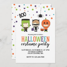 Uitnodiging Kinder Halloween Costume Party