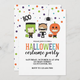 Uitnodiging Kinder Halloween Costume Party