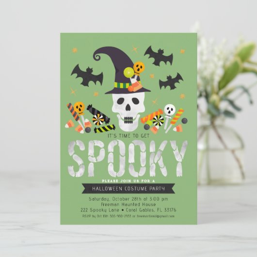 Uitnodiging Kinder Halloween Costume Party (Staand voorkant)