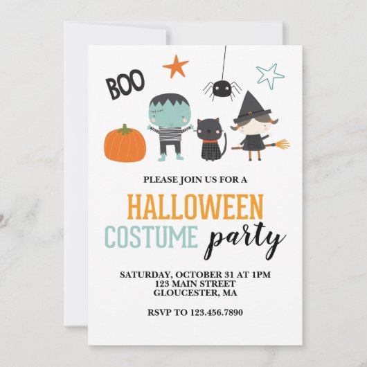 Uitnodiging Kinder Halloween Costume Party (Voorkant)