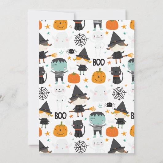 Uitnodiging Kinder Halloween Costume Party (Achterkant)