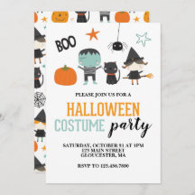 Uitnodiging Kinder Halloween Costume Party