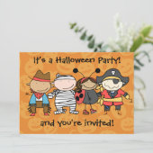 Uitnodiging Kinder Halloween Costume Party (Staand voorkant)