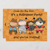 Uitnodiging Kinder Halloween Costume Party (Voorkant / Achterkant)