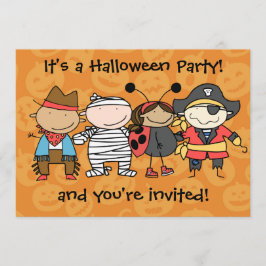 Uitnodiging Kinder Halloween Costume Party
