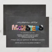 Uitnodiging Kinder Monster Halloween Partij (Voorkant / Achterkant)