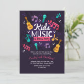 Uitnodiging Kinder Muziek en Dance Party (Staand voorkant)