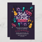 Uitnodiging Kinder Muziek en Dance Party (Voorkant / Achterkant)