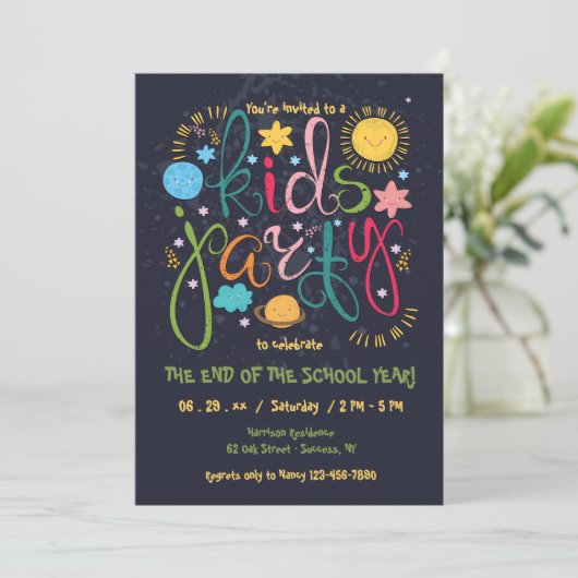 Uitnodiging Kinder partij (Staand voorkant)