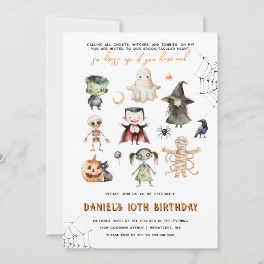 Uitnodiging Kinder partij Halloween (Voorkant)