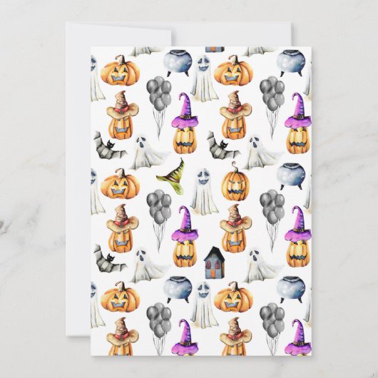 Uitnodiging Kinder partij Halloween (Achterkant)