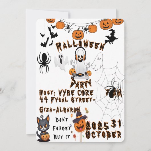 Uitnodiging Kinder partij Halloween (Voorkant)