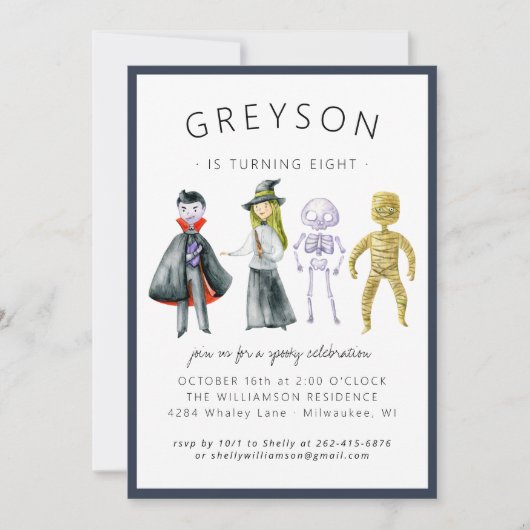 Uitnodiging Kinder partij Halloween (Voorkant)