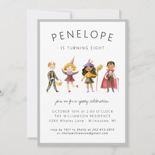 Uitnodiging Kinder partij Halloween (Voorkant)