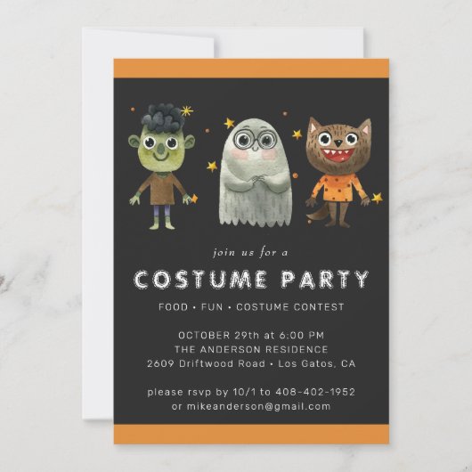 Uitnodiging Kinder partij Halloween (Voorkant)