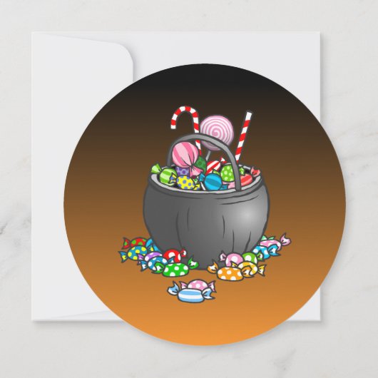 Uitnodiging Kinder partij Halloween Trick or treat (Achterkant)