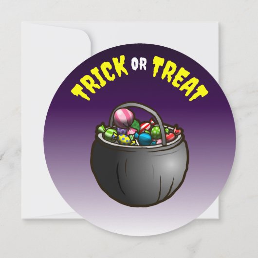 Uitnodiging Kinder partij Halloween Trick or treat (Achterkant)