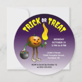 Uitnodiging Kinder partij Halloween Trick or treat (Voorkant)
